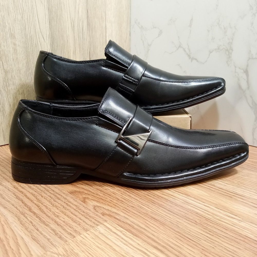 Bruno Marc Mens Sz 9 EU 42 Giorgio 3 Black Oxford Slip On Leather